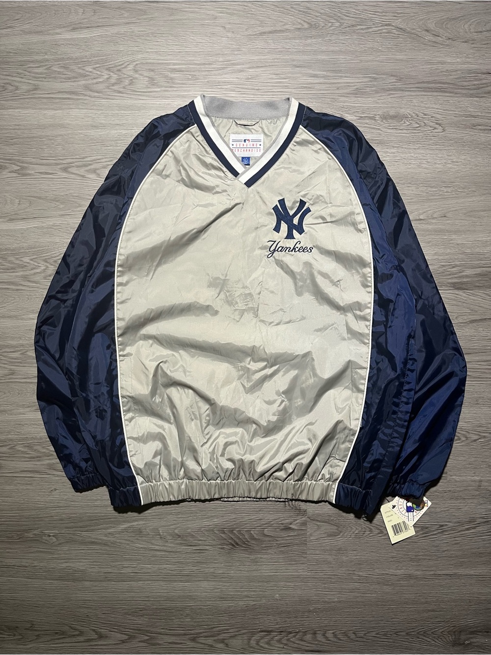 Vintage New York Yankees MLB baseball pullover windbreaker jacket Glll